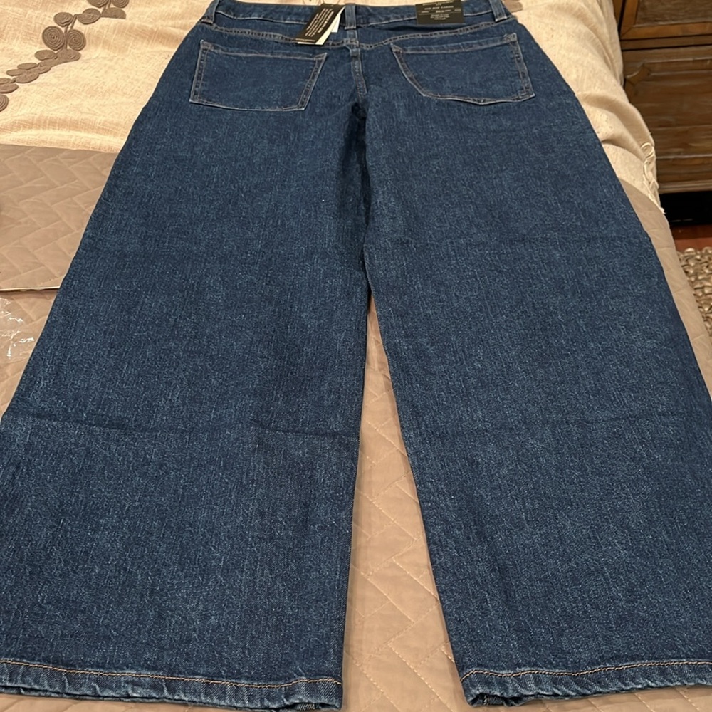 Banana Republic Mid-Rise Dark Wash Straight Cargo Jeans/NWT/28 Petite - Picture 13 of 13